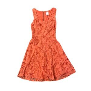 Ali Ro Silk Lace Orange Sleeveless Dress